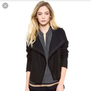 Vince Black Frayed Edge Scuba Jacket